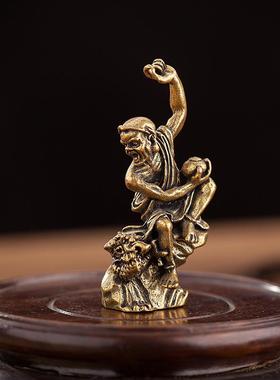 黄铜十八罗汉摆件整套纯铜十八铜人摆件铜器桌面工艺品小礼品