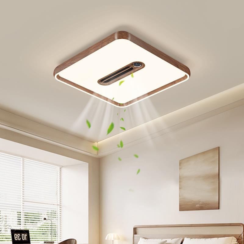 无叶风扇灯2025年新款胡桃木色现代简约大气全光谱护眼隐形吊扇灯 - 图2