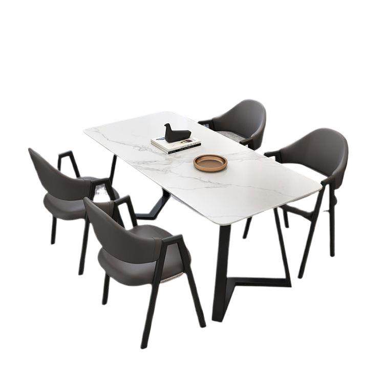 轻奢岩板餐桌椅组合现代简约家用小户型吃饭长方形桌子椅子,淘宝优惠券,粉丝福利购,淘宝优惠卷