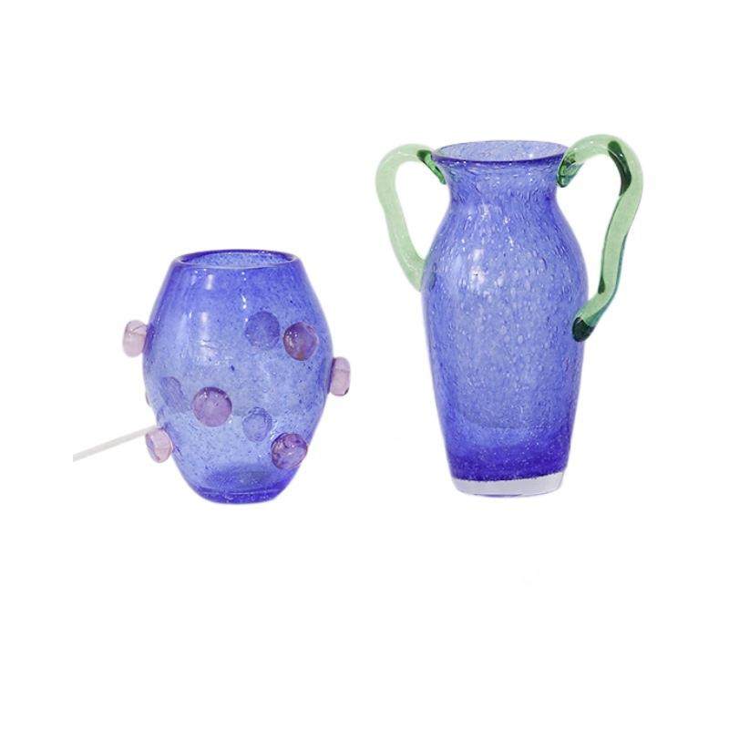 bestwest轻奢北欧风玻璃花瓶摆件客厅插花餐桌玄关高级感玻璃彩色,淘宝优惠券,粉丝福利购,淘宝优惠卷