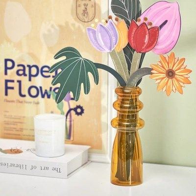 法式复古彩色玻璃小花创意螺旋波浪插花容器家居室内摆件样板间,淘宝优惠券,粉丝福利购,淘宝优惠卷