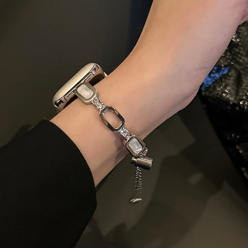 Giiyk适用苹果手表表带S10/S9女款大理石高级感手链带applewatchSE小众金属腕带苹果配件,淘宝优惠券,粉丝福利购,淘宝优惠卷