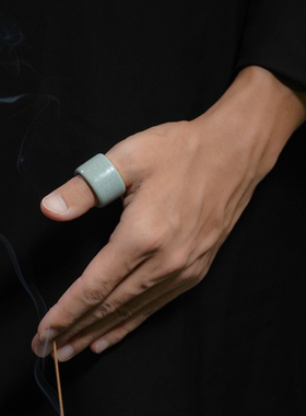 汝窑回纹扳指小众原创复古国风