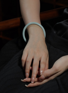 汝窑贵妃镯天青色手镯陶瓷