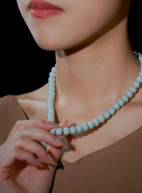 汝窑项链女款高级感轻奢小众景德镇汝瓷锁骨颈链中式女友生日礼物