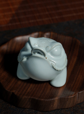 汝窑金蟾招财摆件玄关