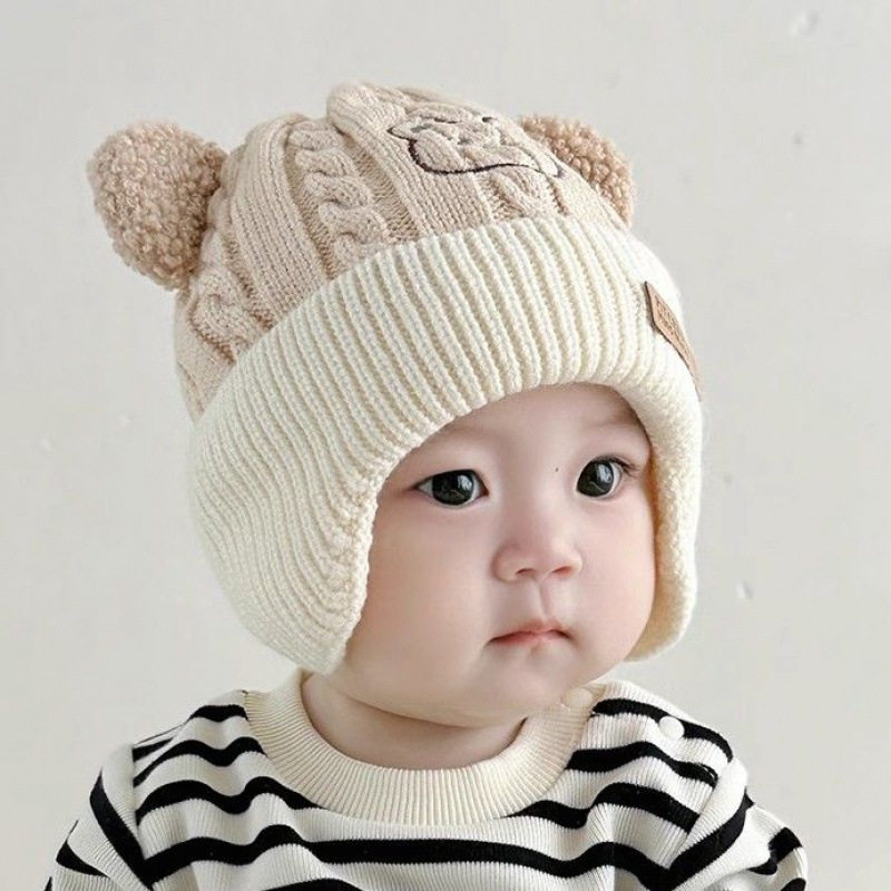 一岁婴儿帽子秋冬季新生儿男宝宝护耳毛线帽秋冬款保暖女童针织帽,淘宝优惠券,粉丝福利购,淘宝优惠卷