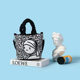 2025 new cartoon graffiti slanted canvas bag out