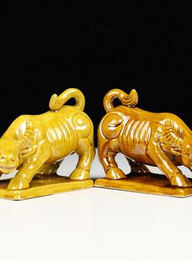 陶瓷牛摆件化解黄牛水牛家居工艺化解卫生间厨房缺角客厅办公摆件