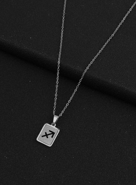 夏季欧美钛钢镂空26英文字母吊坠18K不锈钢金砂字母锁骨 链项链女