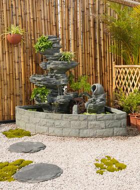 户外花园庭院假山流水喷泉生财摆件循环水景观阳台客厅养鱼池造景