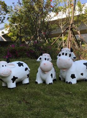 户外彷真动物摆件玻璃纤维园林景观黄牛雕塑模型庭院商场幼儿园装