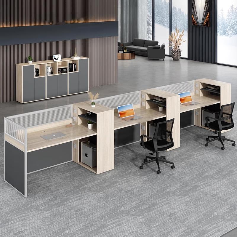 职员办公桌屏风卡位隔断挡板4四6人位工位办公室家俱员工桌椅组合 - 图1