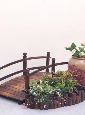 阳台花园造景道具商场木栅栏花坛围栏幼儿园室内装饰木桩摆件落地