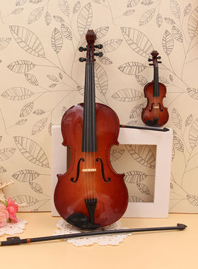 迷你小提琴模型摆件手工制作礼胸针娃娃小乐器男女朋友生日