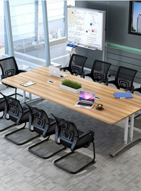 厂家直供简约职员会议桌现代椭圆形办公桌简易洽谈桌电脑长桌椅台