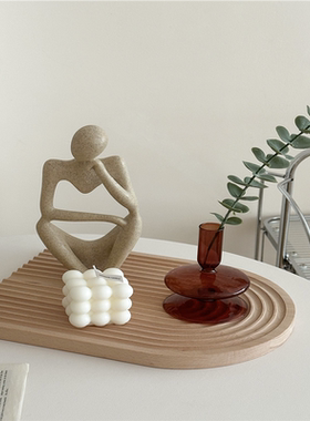 复古怀旧棕色玻璃花瓶ins风客厅干花插花花器烛台桌面装饰摆件