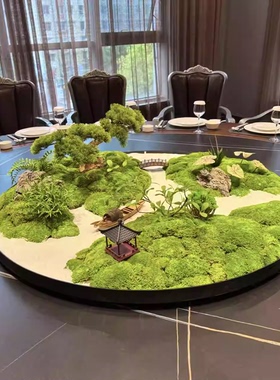 餐桌转盘永生苔藓微景观摆件