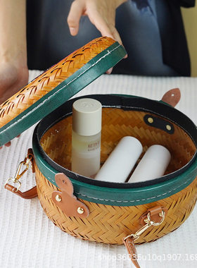 竹编七子饼普洱茶叶桶月饼包装盒