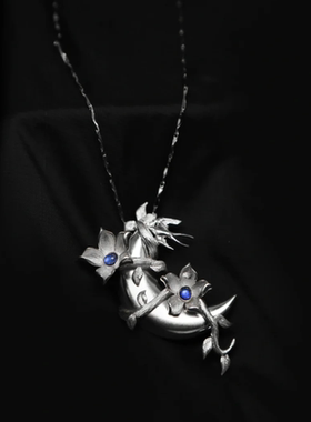 幸识原创设计999纯银手工立体项链