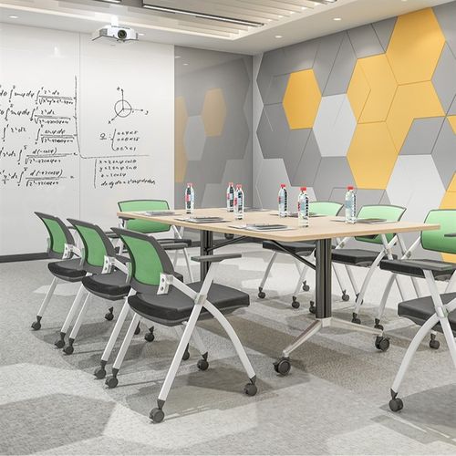 可移动折b叠办公会议桌书桌长条桌组合条形多功能培训洽谈桌子 - 图1