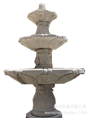 直销广场石d雕喷泉 单孔多层黄锈石喷泉 牢固干净结实