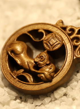 金丝楠木质本命年生肖吊坠男女鼠牛虎兔龙蛇马羊猴鸡狗猪项链挂件