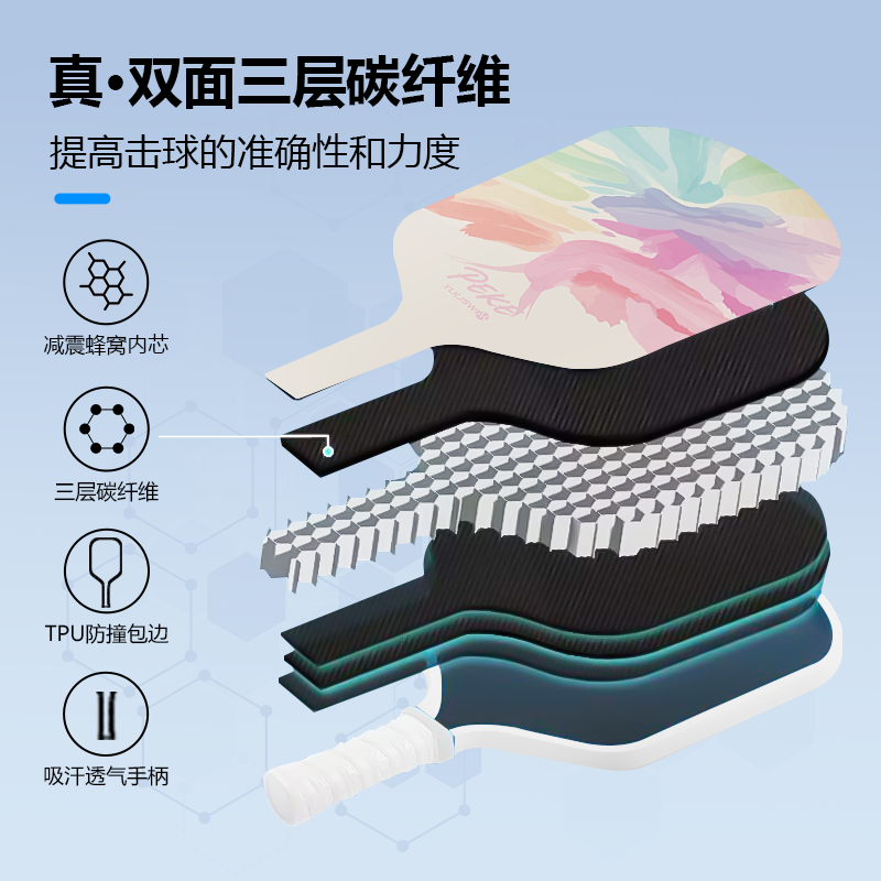 匹克球板拍pickleball球拍玻璃纤维碳纤维皮克球比克球匹克球拍板,淘宝优惠券,粉丝福利购,淘宝优惠卷