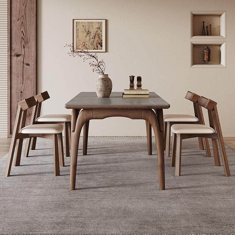 北欧实木岩板餐桌现代简约轻奢饭桌家用小户型餐桌椅2025新款,淘宝优惠券,粉丝福利购,淘宝优惠卷