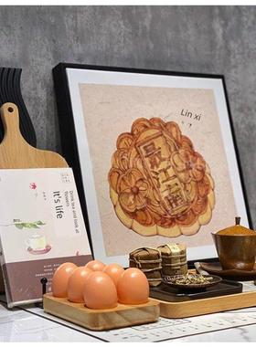 样板房厨房组合珠宝饰品新型中国风橱柜展厅菜板木蛋茶具食品装饰