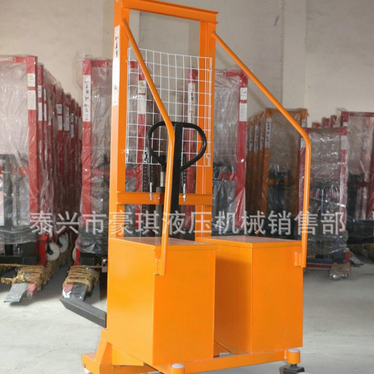 厂家供应0.5吨1吨手动无腿堆高车配重式液压升高车装卸搬运叉车 - 图2