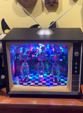 Mr.Christmas万圣节电视机骷髅骨整蛊架鬼屋密室场景布置道具礼物