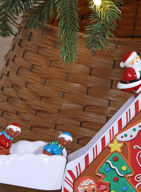 Mr.Christmas圣诞树节装饰姜饼滑雪轨道大型电动场景布置商场酒店