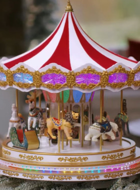 美国圣诞RGB旋转木马音乐盒