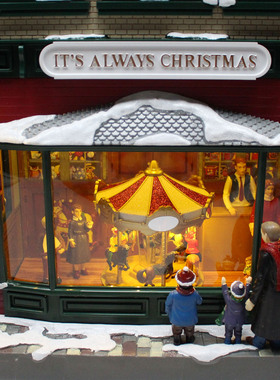 美国圣诞先生Mr.Christmas双层玩具小屋旋转木马音乐盒节日摆件