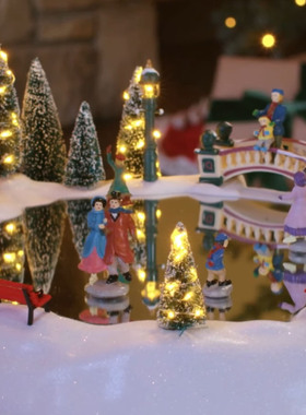 美国Mr.Christmas冬日仙境圣诞滑冰场音乐盒摆件圣诞节生日礼物