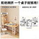 L-shaped corner desk and bookcase integrated home office
