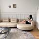 Light luxury minimalist design special shape small apartment Napa leather niche corner concubine creative Nordic style arc sofa