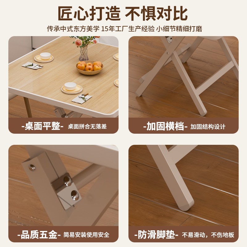 折叠书桌学生家用j小桌子卧室小户型学习桌床边写字桌电脑桌小餐 - 图0