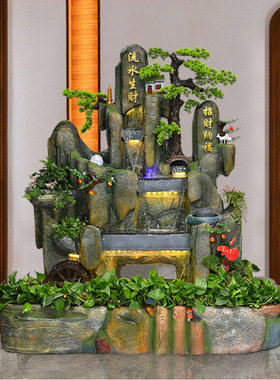 假山流水喷泉落地招财阳台客厅庭院花园鱼池户外小院装饰造景摆件