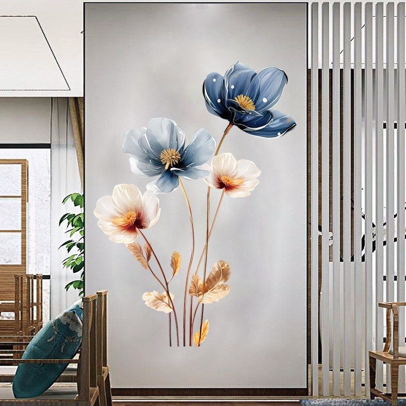 立体感浮雕花朵平面墙贴温馨卧室床头背景客厅沙发背景布置玄关贴,淘宝优惠券,粉丝福利购,淘宝优惠卷