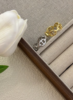 欧美新款18K镂空气质开口戒指热卖简约时尚猪鼻子批发无掉色饰品