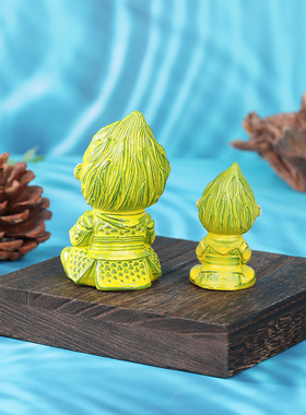 绿色孙悟空装饰摆件玻璃鱼缸家居桌面造景工艺品PVC创意装饰景观