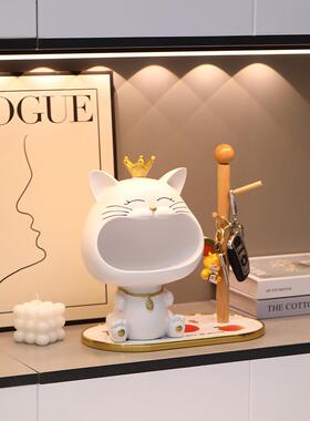 带来财富和宝藏猫门廊钥匙收纳饰品家庭桌面装饰客厅鞋柜货架新家