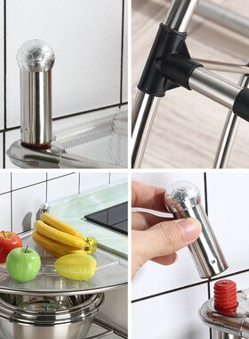 不锈钢厨房置物架三角架落地储物架多层收纳架子放锅架家用省空间