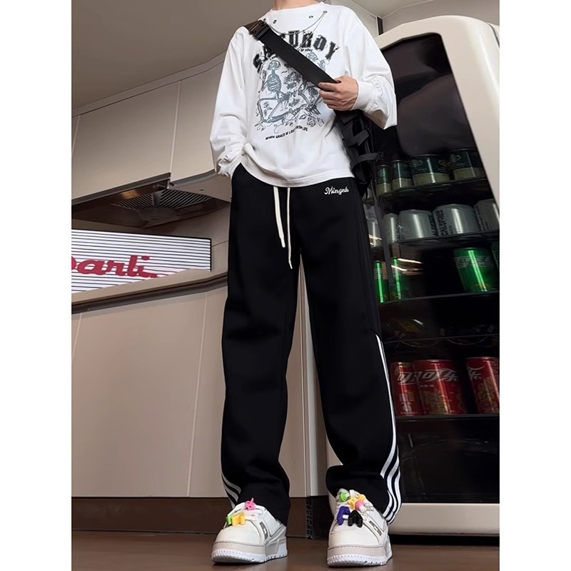 秋冬款青少年裤子男孩初中高中学生帅气运动卫裤大童男装加绒加厚