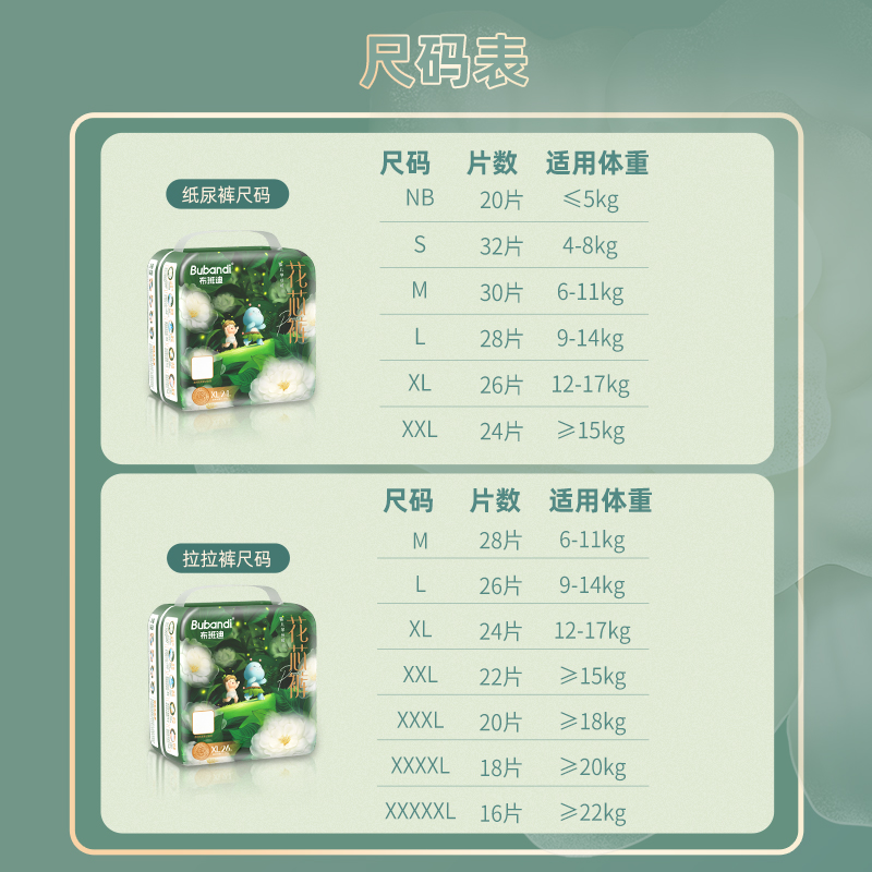 布班迪山茶花纸尿裤婴儿超薄透气尿不湿拉拉裤L码新生男女宝宝NB,淘宝优惠券,粉丝福利购,淘宝优惠卷