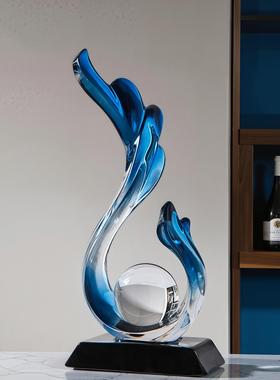 轻奢高档风生水起摆件客厅电视柜酒柜书房办公室高级感艺术装饰品