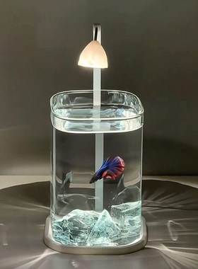 2025新款斗鱼k缸小型网红玻璃缸客厅桌面观赏鱼造景办公室工位鱼