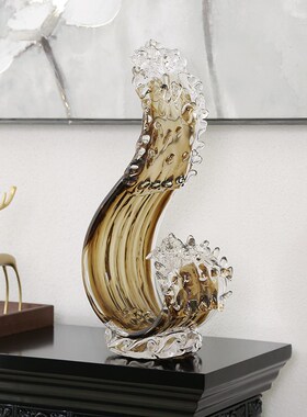 现代轻奢招财琉璃风生水起工艺摆件客厅玄关酒店大堂书房装饰摆设